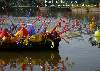 The boat in the pond.